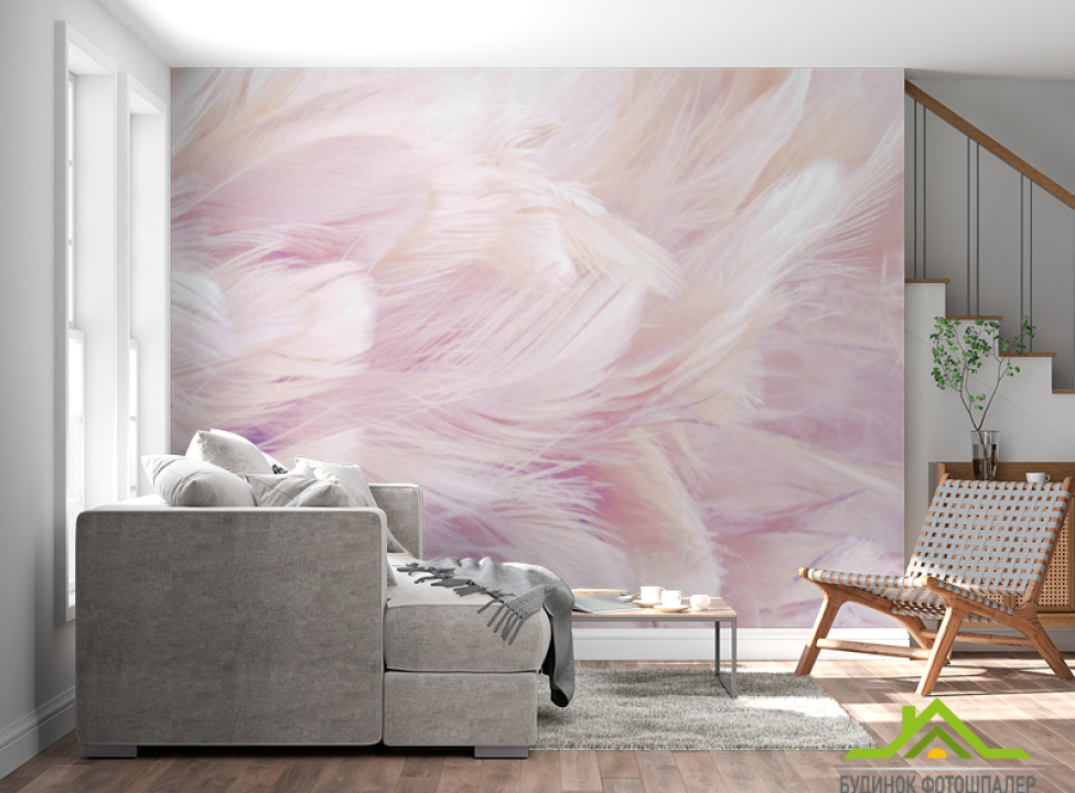 выбрать Фотообои Розовые перья Фотообои перья на стену