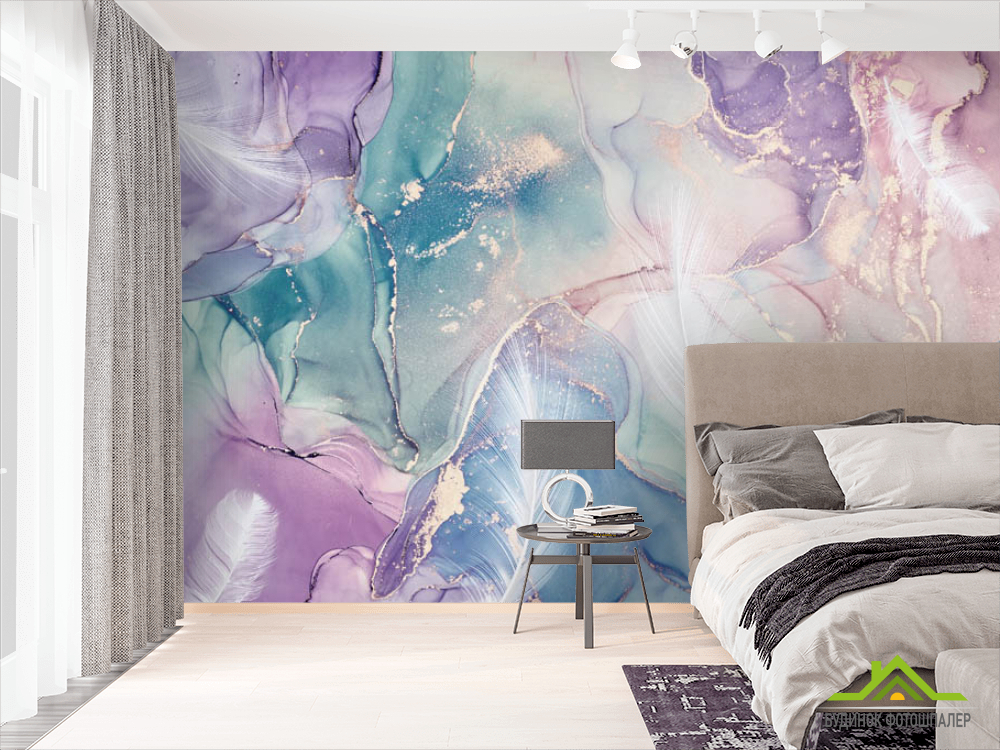 Фотошпалери флюїд з пір'я