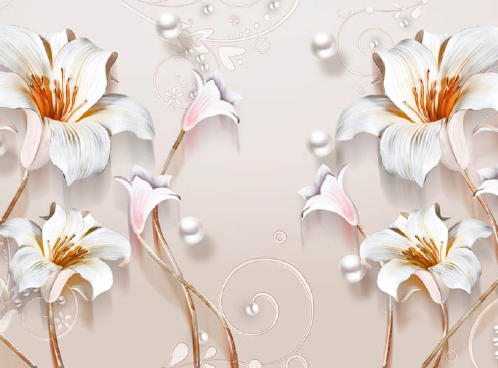 выбрать Фотообои современные 3D Стерео цветы Фотообои разные на стену