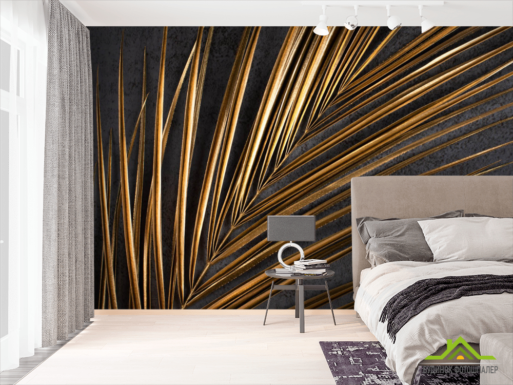 Фотошпалери гілка Пальми золота