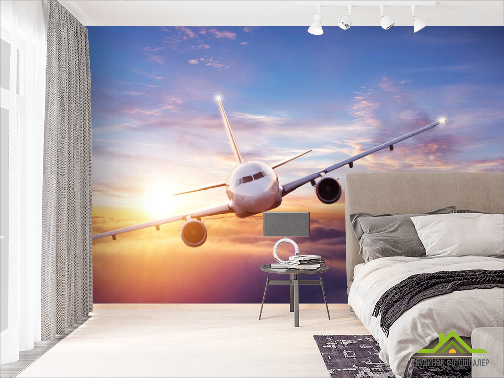 Фотошпалери літак і захід