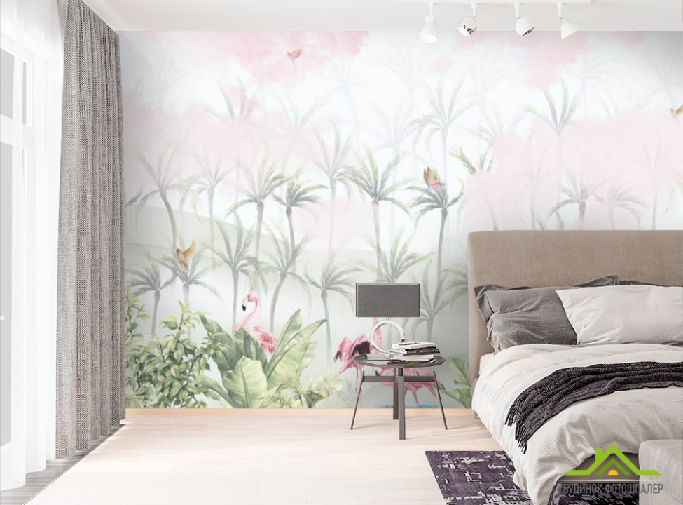 выбрать Фотообои Тропики и фламинго  на стену