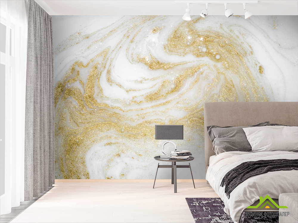Фотошпалери Золотий Fluid art