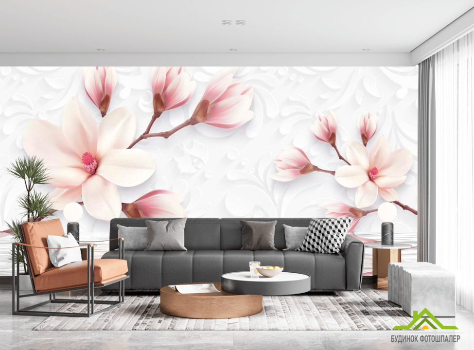 выбрать Фотошпалери 3d магнолія Фотошпалери стереоскопічні на стіну
