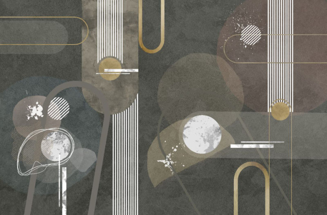 Фотошпалери коричнева геометрія арт деко