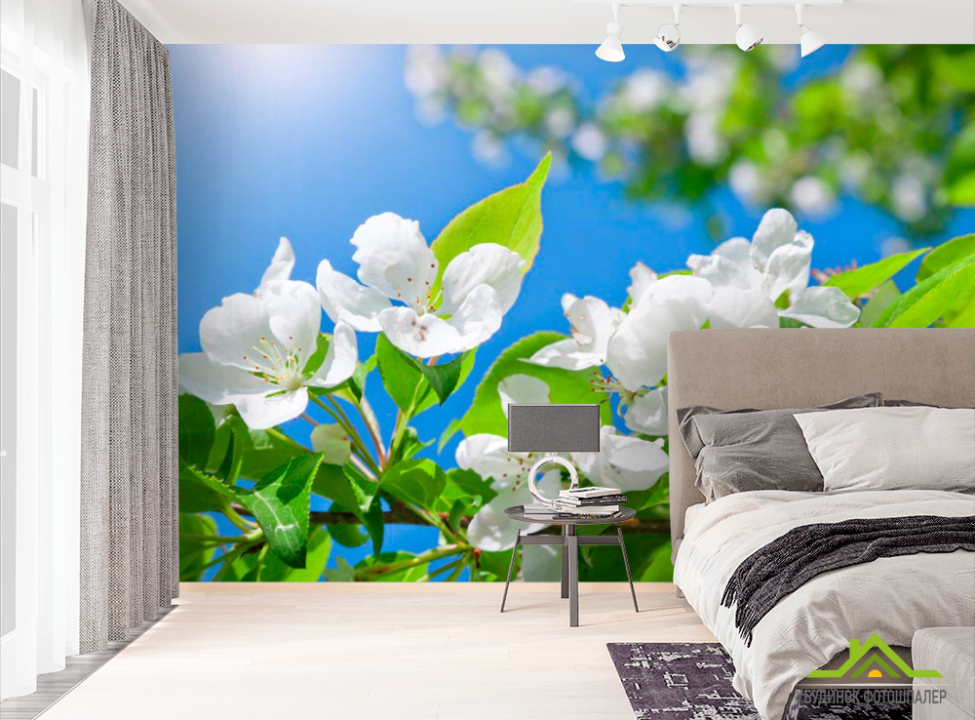 выбрать Фотообои Цветы белые маленькие Фотообои Цветы на стену