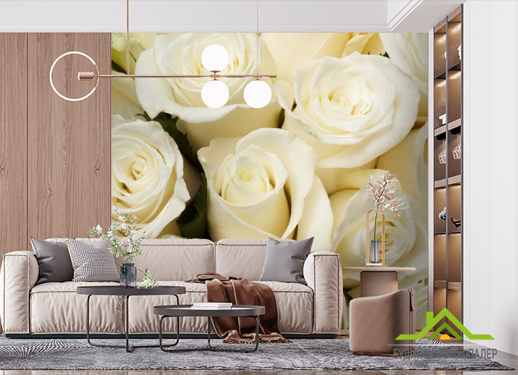 Фотошпалери білі троянди