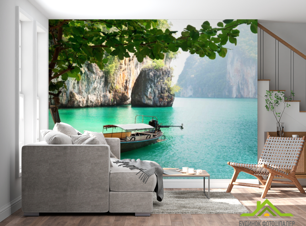 выбрать Фотошпалери човен в гавані Фотошпалери Природа на стіну