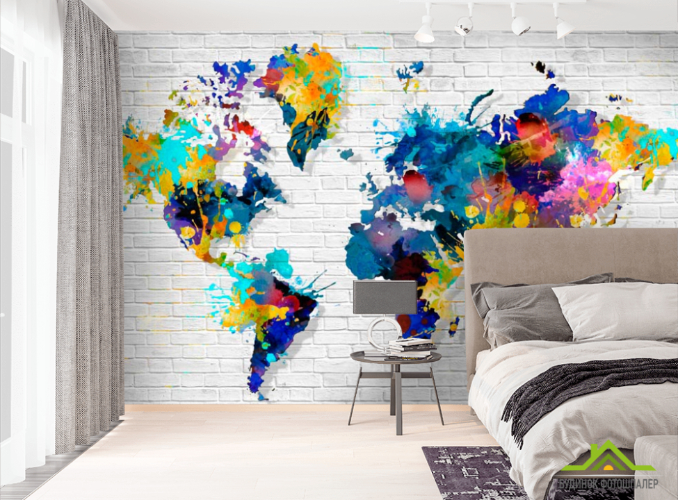 выбрать Фотообои Карта арт Фотообои карта Мира на стену