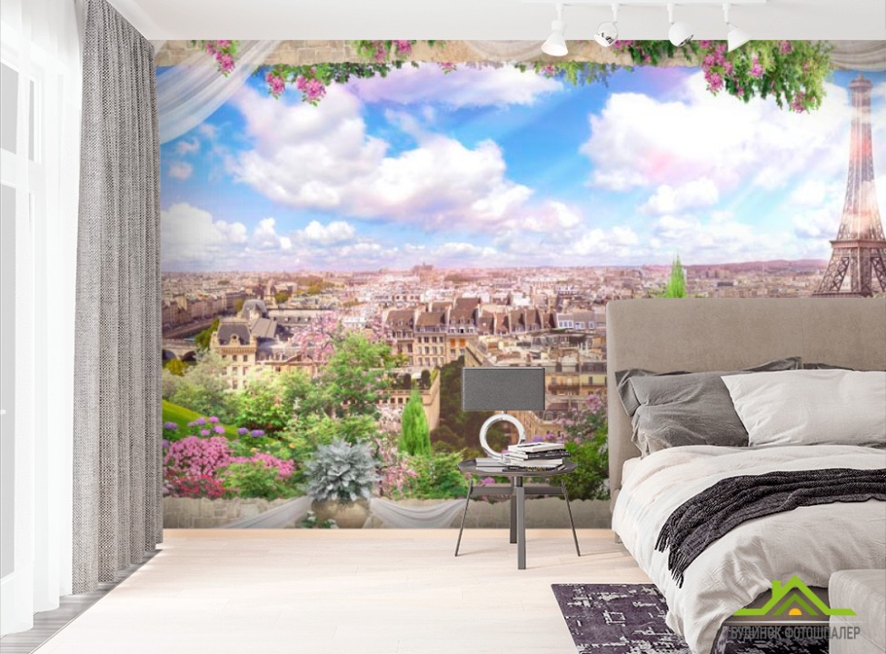 выбрать Фотообои Панорамный париж Фотообои Фрески на стену