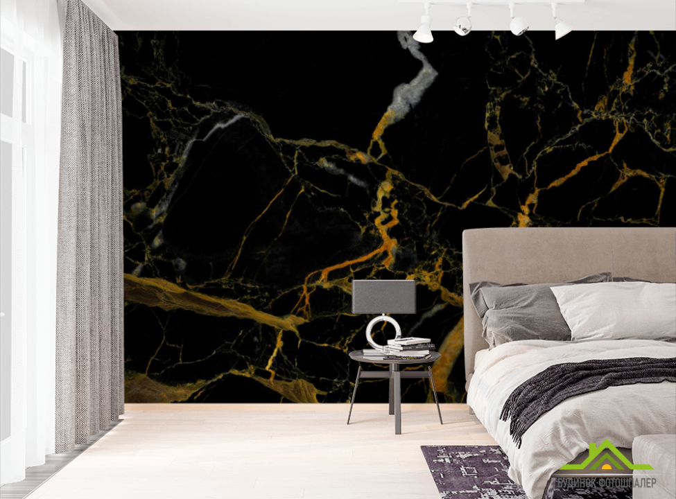 выбрать Фотошпалери чорний мармур з золотом Фотошпалери Мармур на стіну
