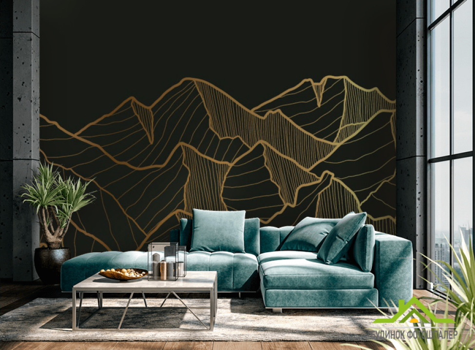 выбрать Фотошпалери золоті гори на чорному Ексклюзивні фотошпалери на стіну