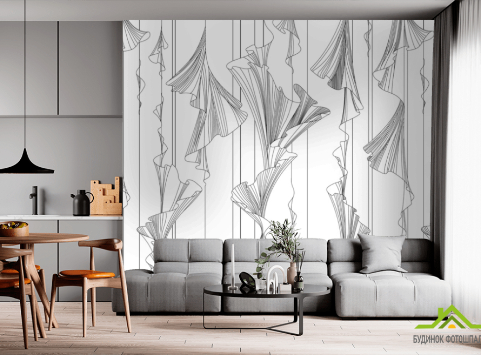 выбрать Фотообои векторные узоры на белом фоне Фотообои простые линии на стену