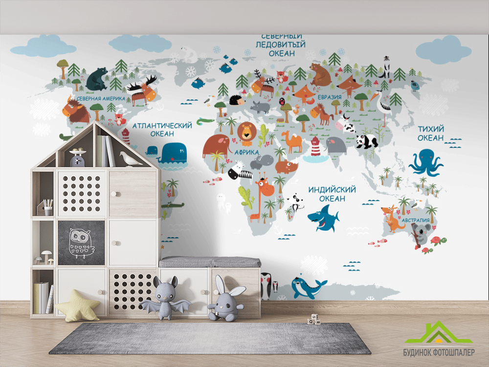 Шпалери в дитячу Карта