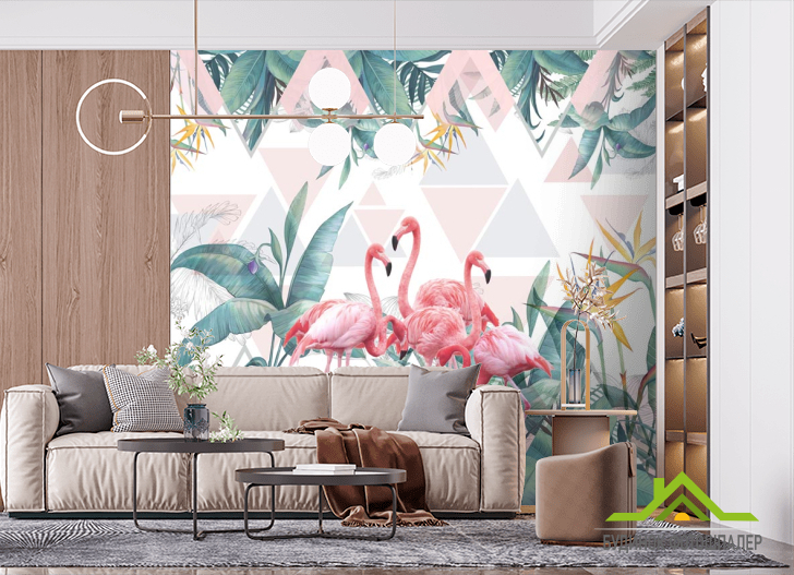 Фотообои Фламинго и тропики