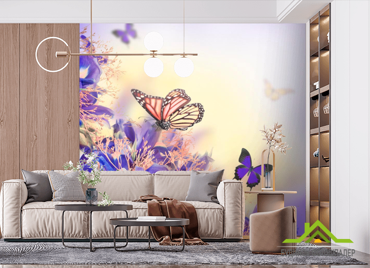 Фотообои Бабчки на цветах