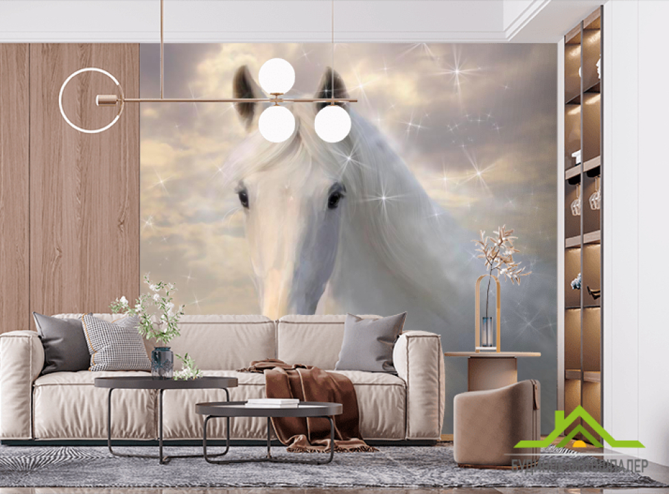 выбрать Фотообои Белоснежная красавица Фотообои Лошади на стену