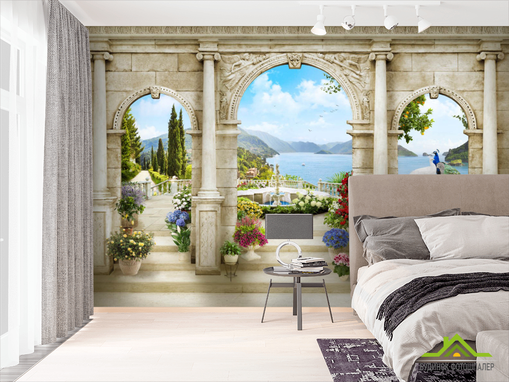 Фотообои Арка с пейзажем