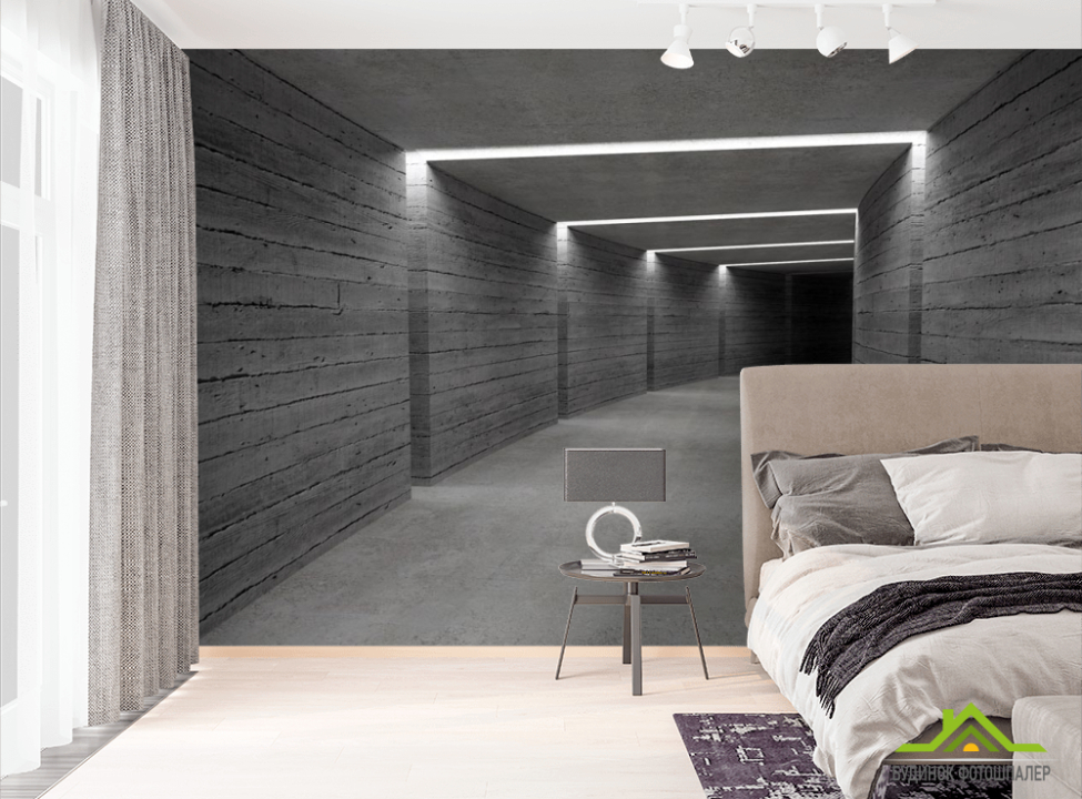 выбрать Фотообои Серый деревянный коридор Фотообои Расширяющие пространство на стену