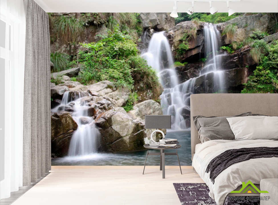 выбрать Фотообои Скалы, вода Фотообои Водопад на стену
