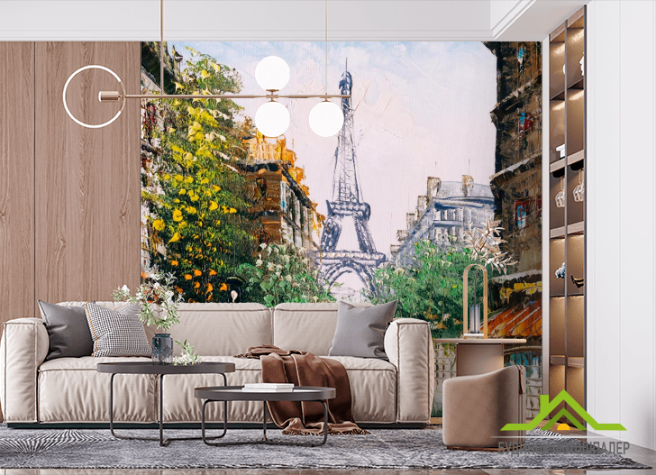 Фотошпалери Париж олією на полотні