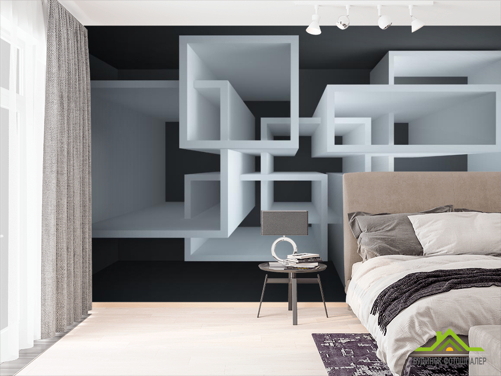 Фотообои Белые навесные полки