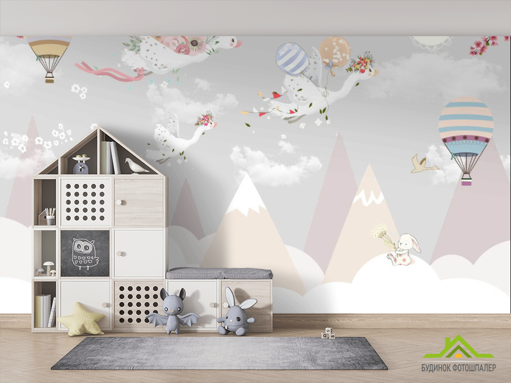 Фотошпалери Лелеки на повітряних кульках