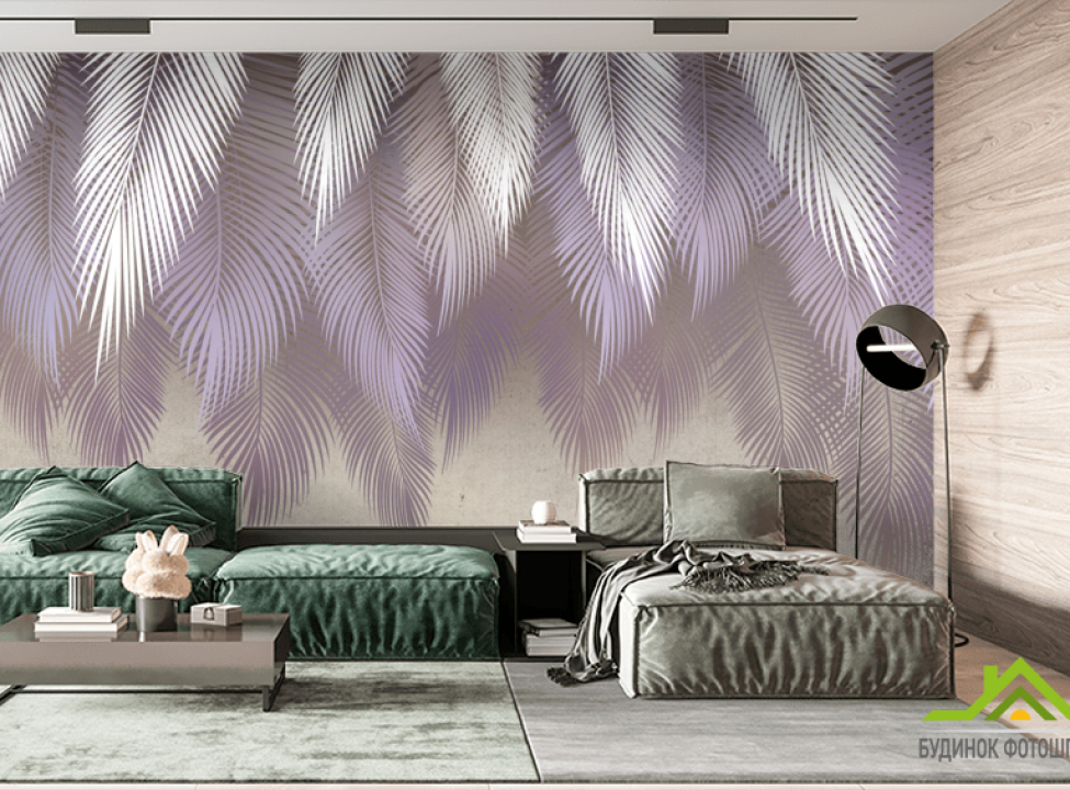 выбрать Фотообои серые листья на стену Фотообои Дизайнерские листья на стену