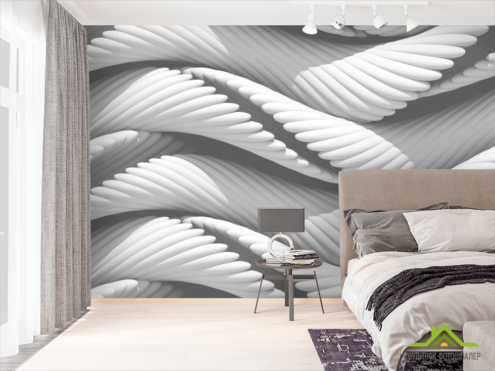 Фотошпалери білі волокна