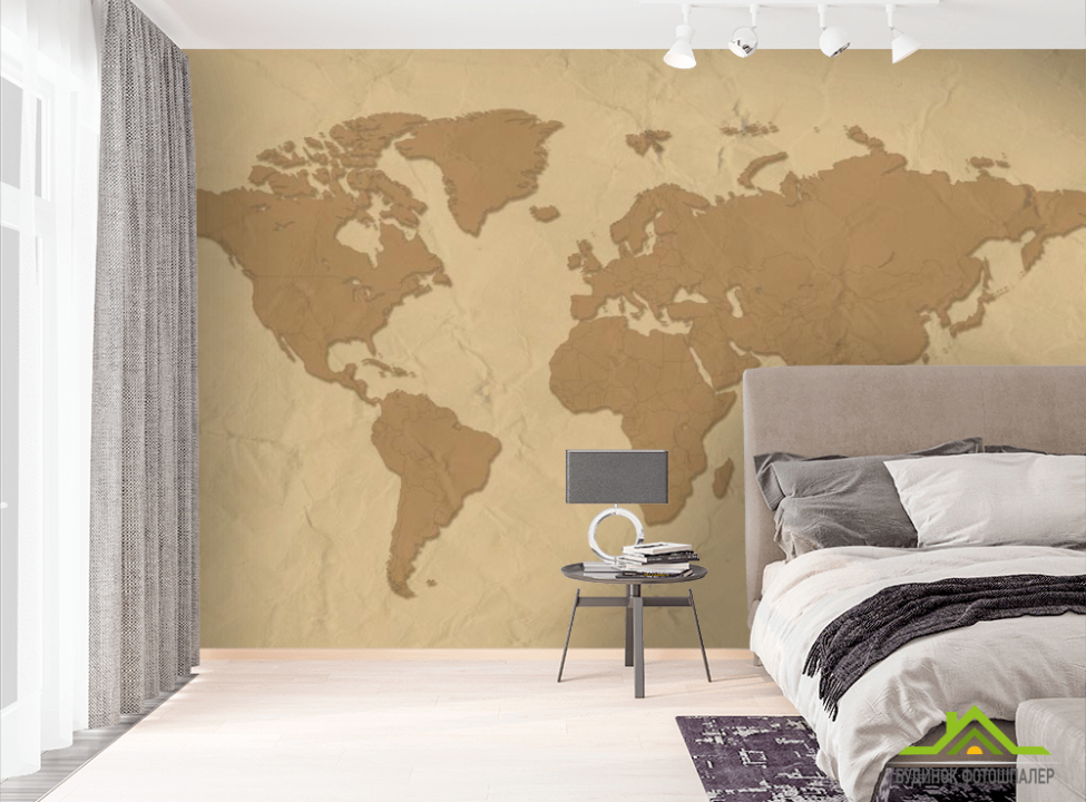 выбрать Фотообои Стилизация континентальной карты Фотообои Материковая карта на стену