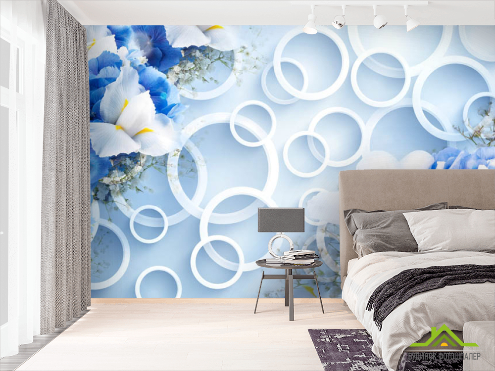 Фотошпалери 3Д кола з квітами