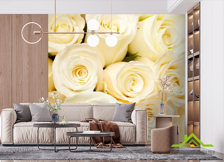 Фотошпалери Білосніжні троянди, букет