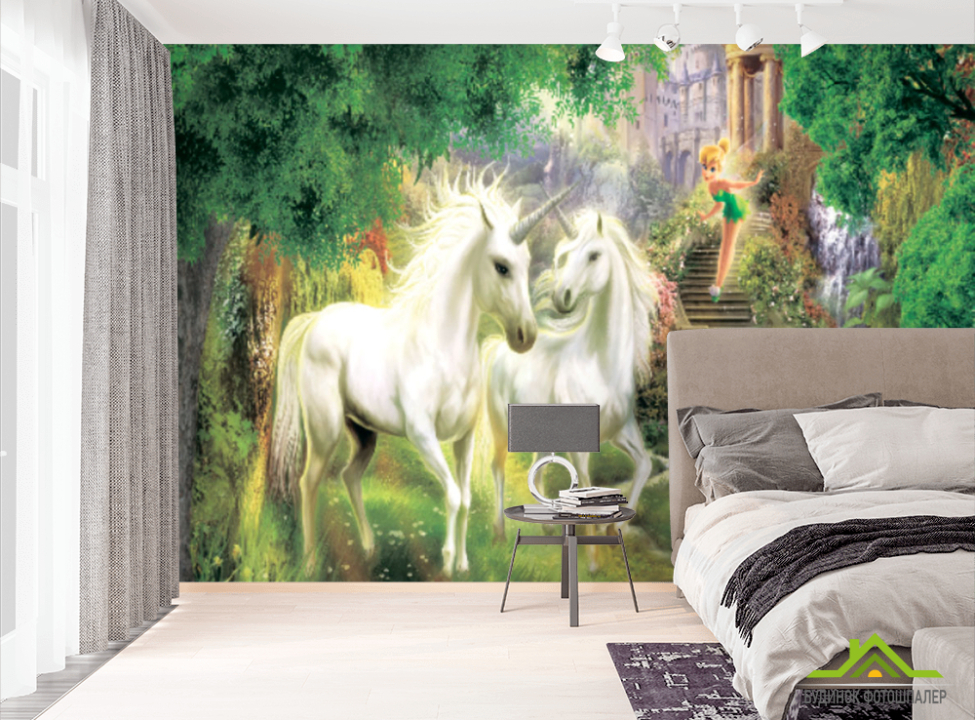 выбрать Фотошпалери Єдинороги в лісі Фотошпалери Фрески на стіну