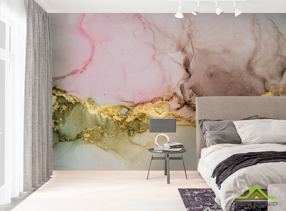 выбрать Фотошпалери кольоровий флюїд з золотом Фотошпалери Fluid art на стіну