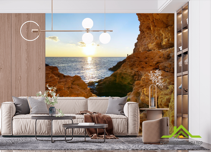 Фотообои скала в море