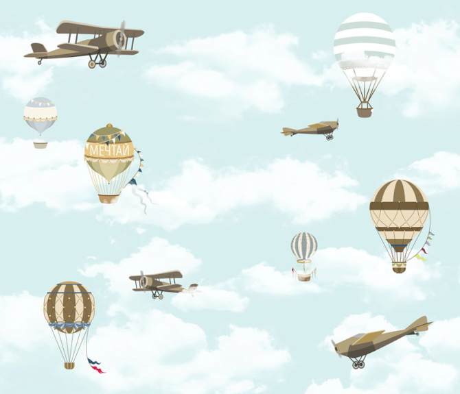 Фотошпалери Літаки і повітряні кулі