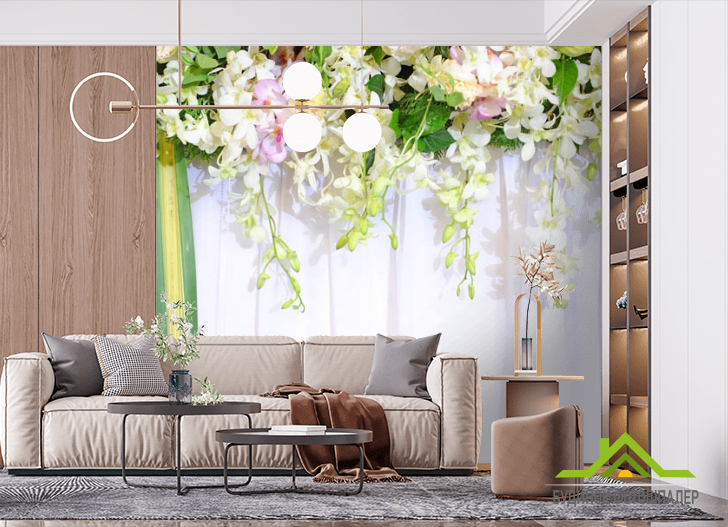 Фотошпалери Квіти зі стелі