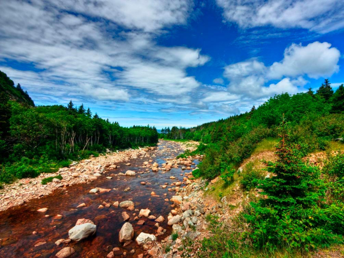 Фотошпалери Річка, хмари