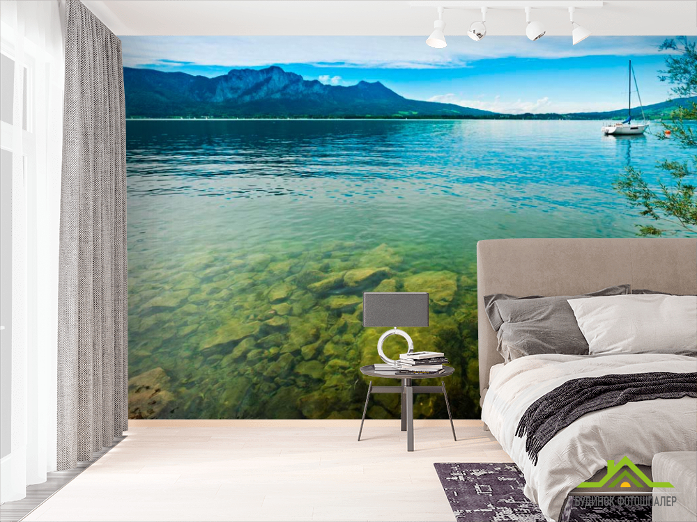 Фотошпалери Лочка, вода, гори