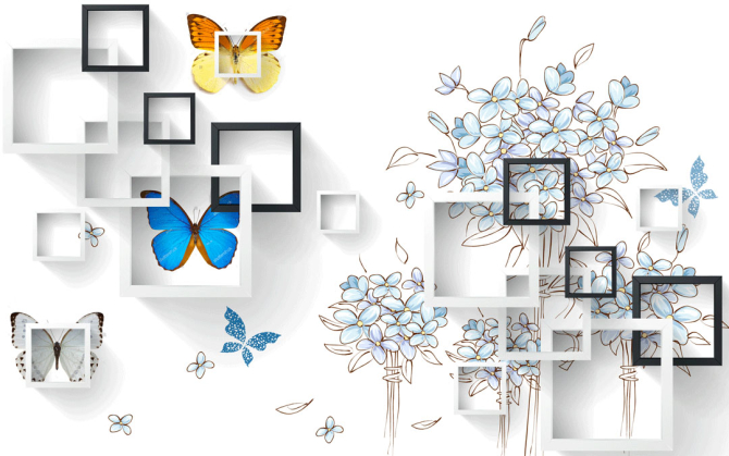 Фотообои 3д рисунок с геометрией