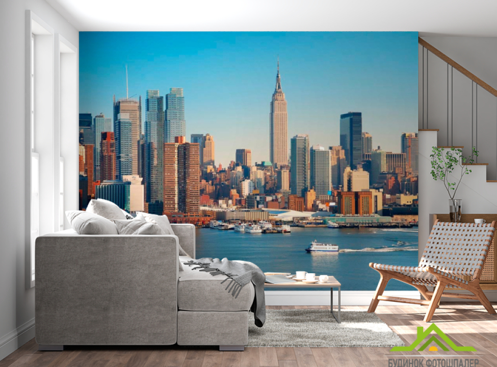 выбрать Фотообои Вода, высотки Чикаго, теплоход Фотообои Город на стену