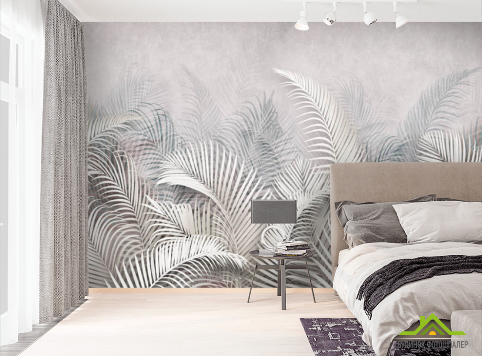 выбрать Фотообои Листья перья Фотообои тропические листья на стену
