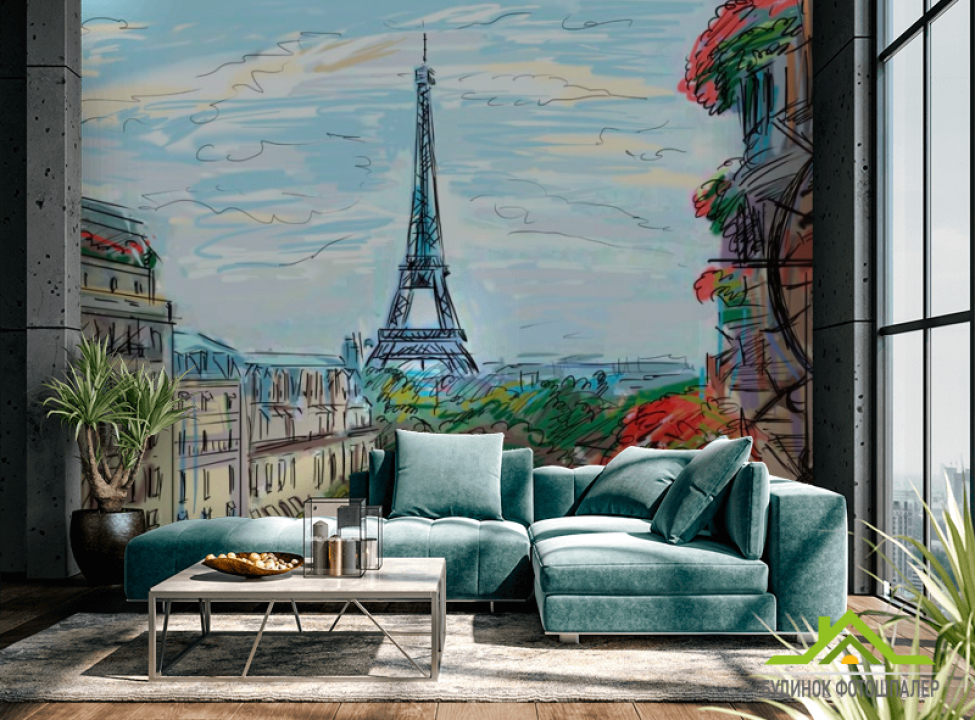 выбрать Фотошпалери Париж Фотошпалери Ілюстрації на стіну