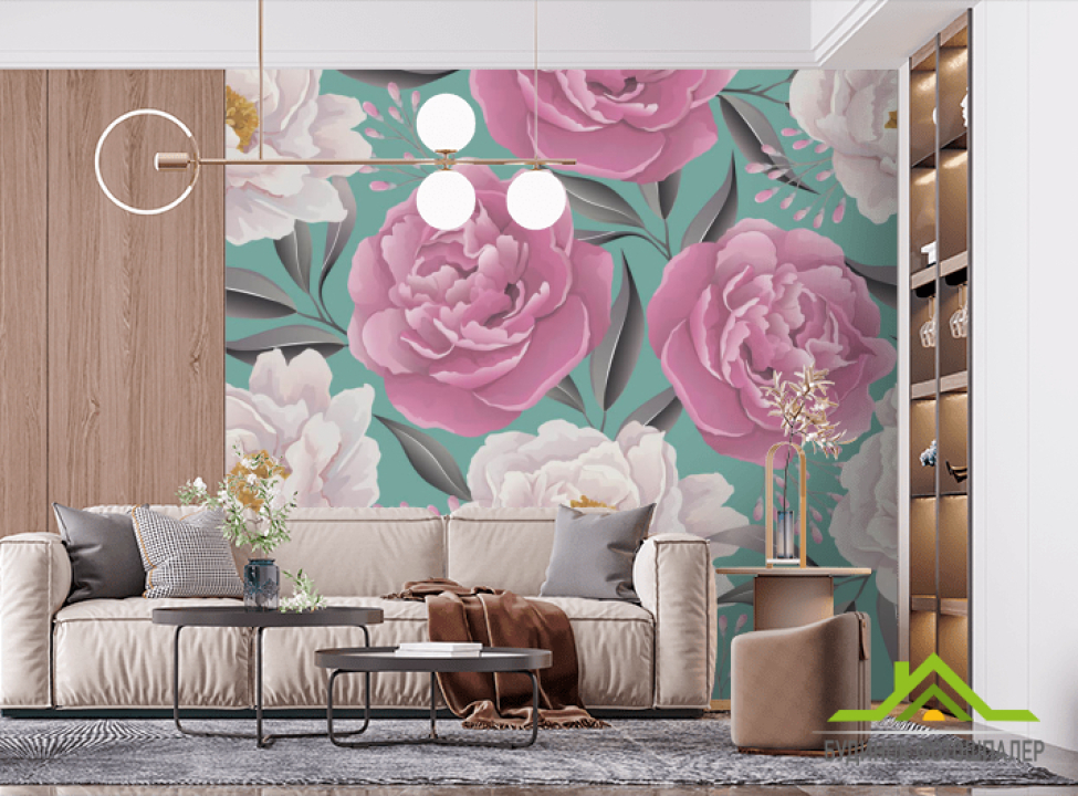 выбрать Фотошпалери Патерн з півоній Фотошпалери Квіти на стіну