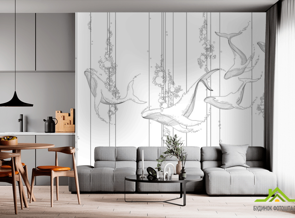 выбрать Фотообои киты, линии Фотообои простые линии на стену