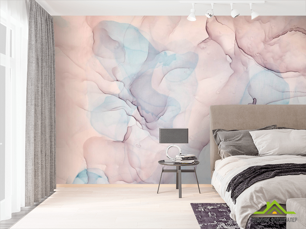 Фотошпалери Персиковий Fluid art