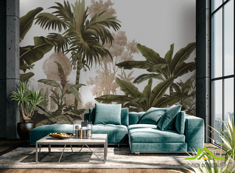 выбрать Фотообои Дикие тропики Фотообои тропические листья на стену