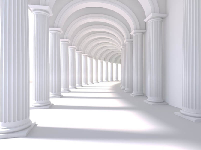 Фотообои Белый 3д тоннель