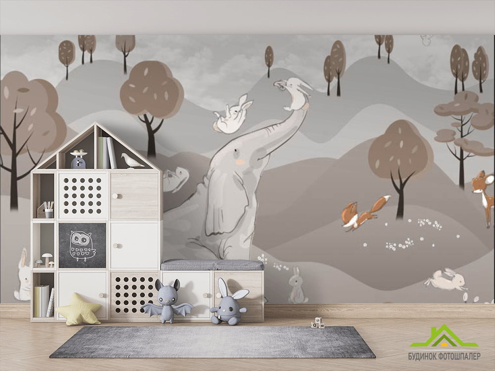 Фотошпалери Слон на галявинці