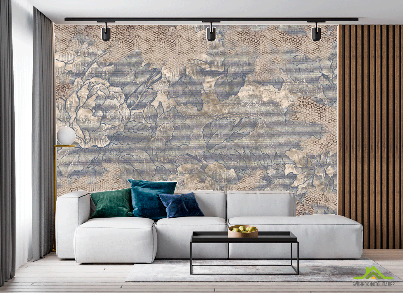 Шпалери Дизайнерські квіти та візерунки